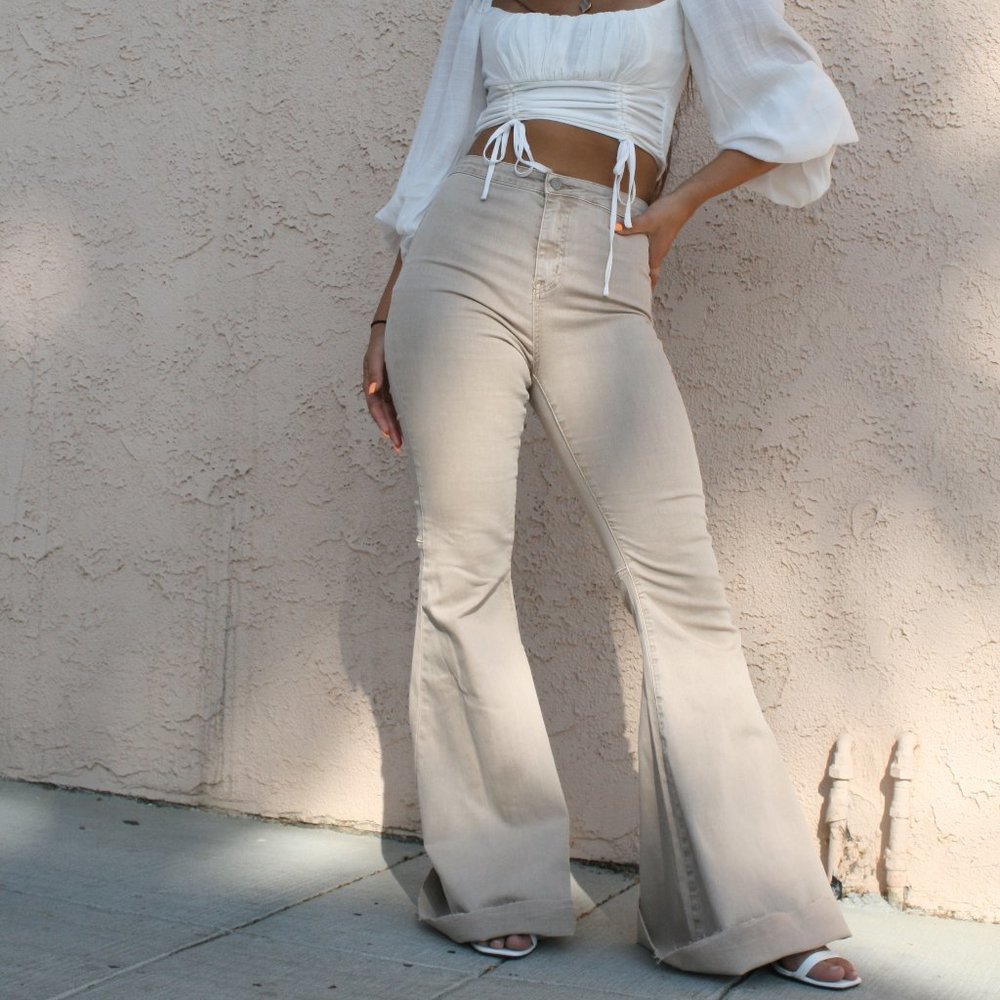 Tan Ultra Flare Denim